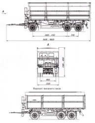 Three-Axle Dump Trailer 8596-41A with HJD13Y30S18-1840T16-060 Axles, 12 Ton Capacity
