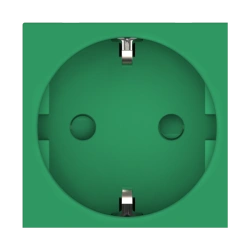 Caduceus Aling Hide Modular Socket with Grounding, 16A, 250V, Green