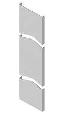 Power Supply Feed Column Cover SPPKL, 900x12mm, 1.2mm Thick, Galvanized Steel