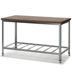 Professional Stainless Steel Pastry Table with Wooden Top SRKN