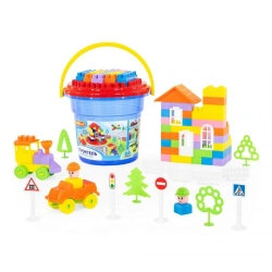 Builder Constructor Set (84 Pieces) in Maxi Bucket with Lid, Model 37213