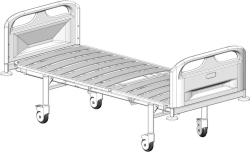 Hospital Bed with Headrest and Wheels for Patient Care KF0-01-MSK