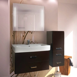 Modern Wall-Mounted Sink Cabinet Aquaton Amerina 80 Dark Brown 1A137701AM4301.A137.7.01A.M43.0