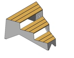 Wooden Bench for Public Spaces and Patios, Model 10135