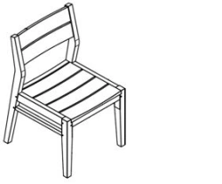 Wooden Chair for Offices and Public Spaces, Model 20105