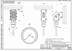 Bimetallic Thermometer TBF-221 IP54 80 mm for Liquid and Gas Measurement