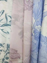 Printed Cotton Satin Fabric, 220 cm Width, 120 g/m²
