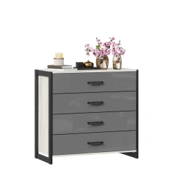 Techno LD.678110.000 Modern Chest of Drawers (White Craft Oak/Grey Slate)