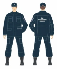 Men's Protective Suit (Jacket and Pants) for Mechanical Impact and Industrial Dirt
