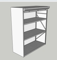 Medium-Load Stationary Metal Structure with Reinforced Shelves and Metal Roll-Up Shutters