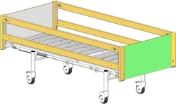 Hospital Bed with Adjustable Headrest and Wheels for Patient Care KF0-01-MSK