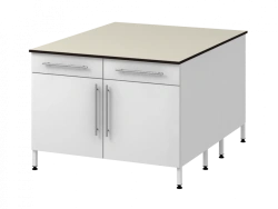 Island Table with Two Metal Support Columns 1200 OTYLg