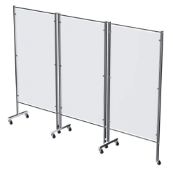 Stainless Steel Medical Privacy Screen on Wheels, Three-Section, Model MСK-35303PM