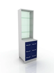 Medical Display Cabinet with Base, Model 301-001-3, 600x600x2100mm