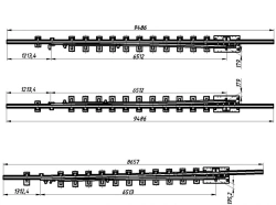 R65 Type Rail with Point for Switches Model 1580.01.010/01/02/03/08/09