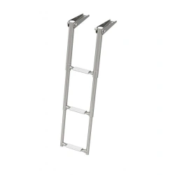 Telescopic Folding Narrow Boat Ladder with 3 White Steps, Art. 040161WT