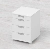 Mobile Cabinet with 4 Drawers and Office Organizer