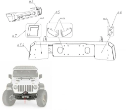 Jeep Wrangler JL 2018- Car Bumpers with Mounting Kit