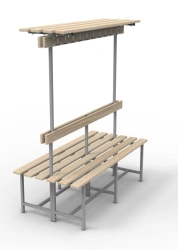 Dual-Sided Changing Bench with Hooks and Shelf SVT-8/2