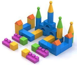Colorful Lightweight Building Blocks Set - 38 Pieces in Net