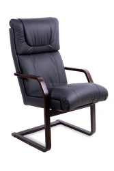 Orchid Extra Conference Chair - Non-Rotating with Wooden Base