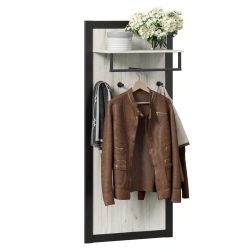 Stylish Coat Rack in White/Black Craft Oak - Model LD.678340.000