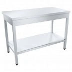 Professional Stainless Steel Work Table with Solid Shelf 1200x600mm PROFI NT SRO-12/6PN
