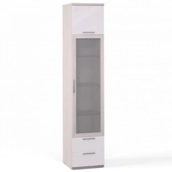 Rimini Ice F9A-01.CG/23P Glass Door Wardrobe with Drawers and Shelves