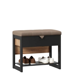 Elegant Wooden Bench 600 (Golden Oak/Black) Model: Техно ЛД.678310.000