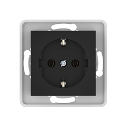 Caduceus Aling Prestige Hidden Installation Socket with Grounding 16A, 250V, Black (Soft Touch)