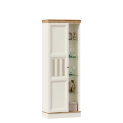 Left Showcase Cabinet Villaggio LD.680310.000 (Alabaster/Golden Oak)