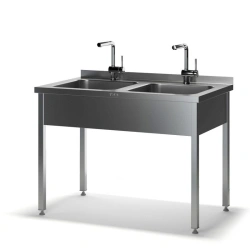 Stainless Steel Table with Integrated Sinks VMRZ-P without Edge