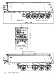 Four-Axle Dump Semi-Trailer AM9564-04FS with CEYLAN AS-1210-225-ST-OV Axles, 12 Ton Capacity
