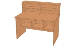 Library Table with Shelves, Model SB-2