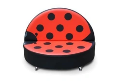 Kids Sofa with Wooden Frame and Eco-Leather Upholstery - Model 461 "Ladybug