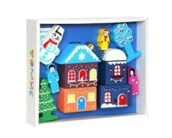 Colorful Town Winter Building Set (14 Pieces) Model 2017-1