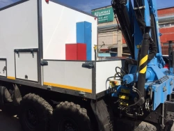 Special Vehicle with Hydraulic Loader Crane MKMA based on KAMAZ 43118 and Modifications 41K36N-U4