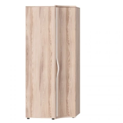 Corner Wardrobe with Curved Door, White/Desira Ash M - Marta LD.636060.000