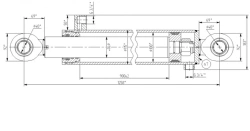 Hydraulic Cylinder 1174.00.00.00 (100x70-900 mm), 20 MPa