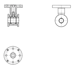 Flanged Ball Valve for Electric Actuator KSH DN 10-100 PN 1.6-10.0 MPa