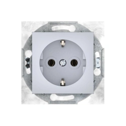 CADUCEUS ALING PRESTIGE Hidden Socket with Grounding and Shutters, 16A, 250V~, Silver, Art. 6000.S