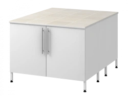 Island Table with Two Metal Support Pedestals 1200 OTKP