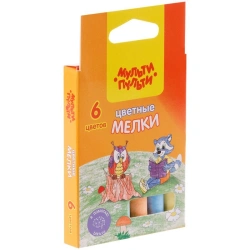 Мелки цветные Мульти-Пульти "Енот на опушке леса", 6 цветов