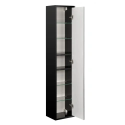 Rimini Black Gloss Wall-Mounted Column Cabinet