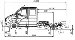 GAZelle NEXT Chassis A22R36 with Dual-Fuel Engine (Petrol/CNG) Euro-5
