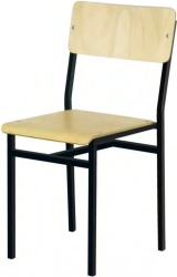 Metal Frame Chair with Curved Plywood Seat, Model SM7/30
