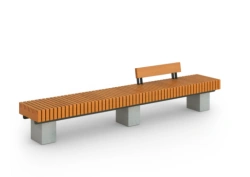 Straight Arch Bench with Backrest (Concrete Base) A1044
