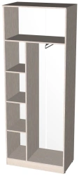 Two-section wardrobe for clothes 770x580x2000mm, 16mm chipboard, PVC edge 0.4x19