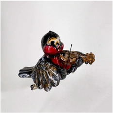 Handcrafted Glass Christmas Ornament "Snowfinch Violinist