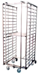 Cake and Tray Trolley with 6 Wheels (Black/Stainless Steel) for EMB 132/3 2TR